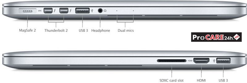Các cổng của MacBook Pro Retina 13 inch MGX72 - (Mid 2014)